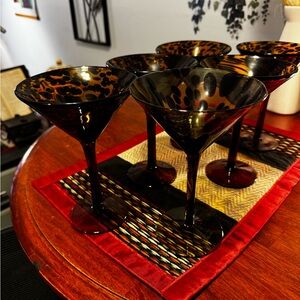 Leopard Pattern Martini Glass Set